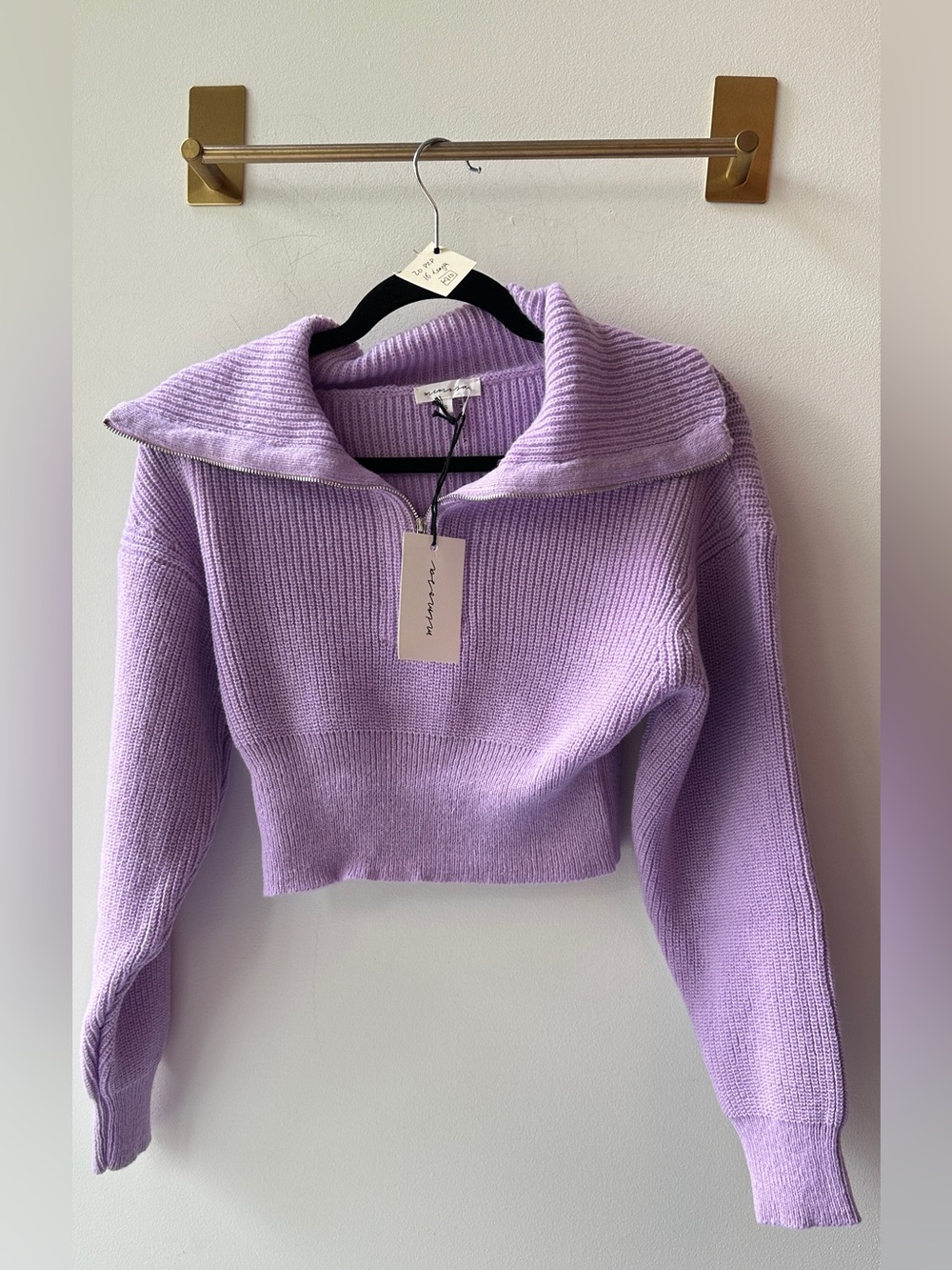 🆕 Mimosa, lavender Half Zip Cropped Sweater P2P 20, Size S | 470